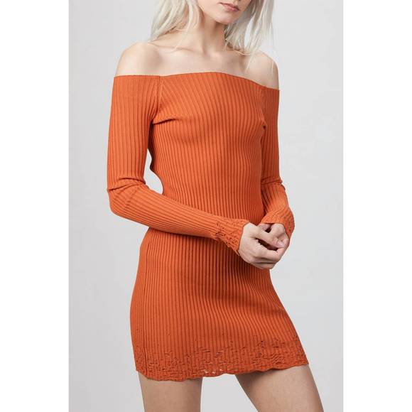 NEW ZEYNEP ARCAY ajour mini knit dress in orange - Picture 4 of 5